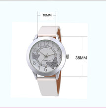 Load image into Gallery viewer, Women Watch Creative Design Butterfly Dial Candy Color Leather Strap for Girls Ladies Gift
