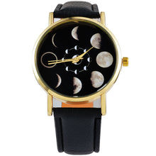 Load image into Gallery viewer, Moonphase Space Astronomy Leather Watch
