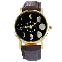 Load image into Gallery viewer, Moonphase Space Astronomy Leather Watch
